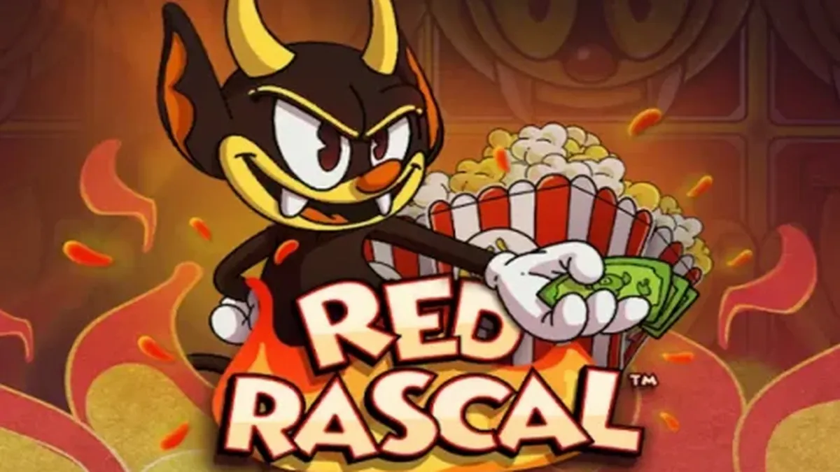 Red Rascal slot machine theme featuring a cartoon character in an amusement park setting.